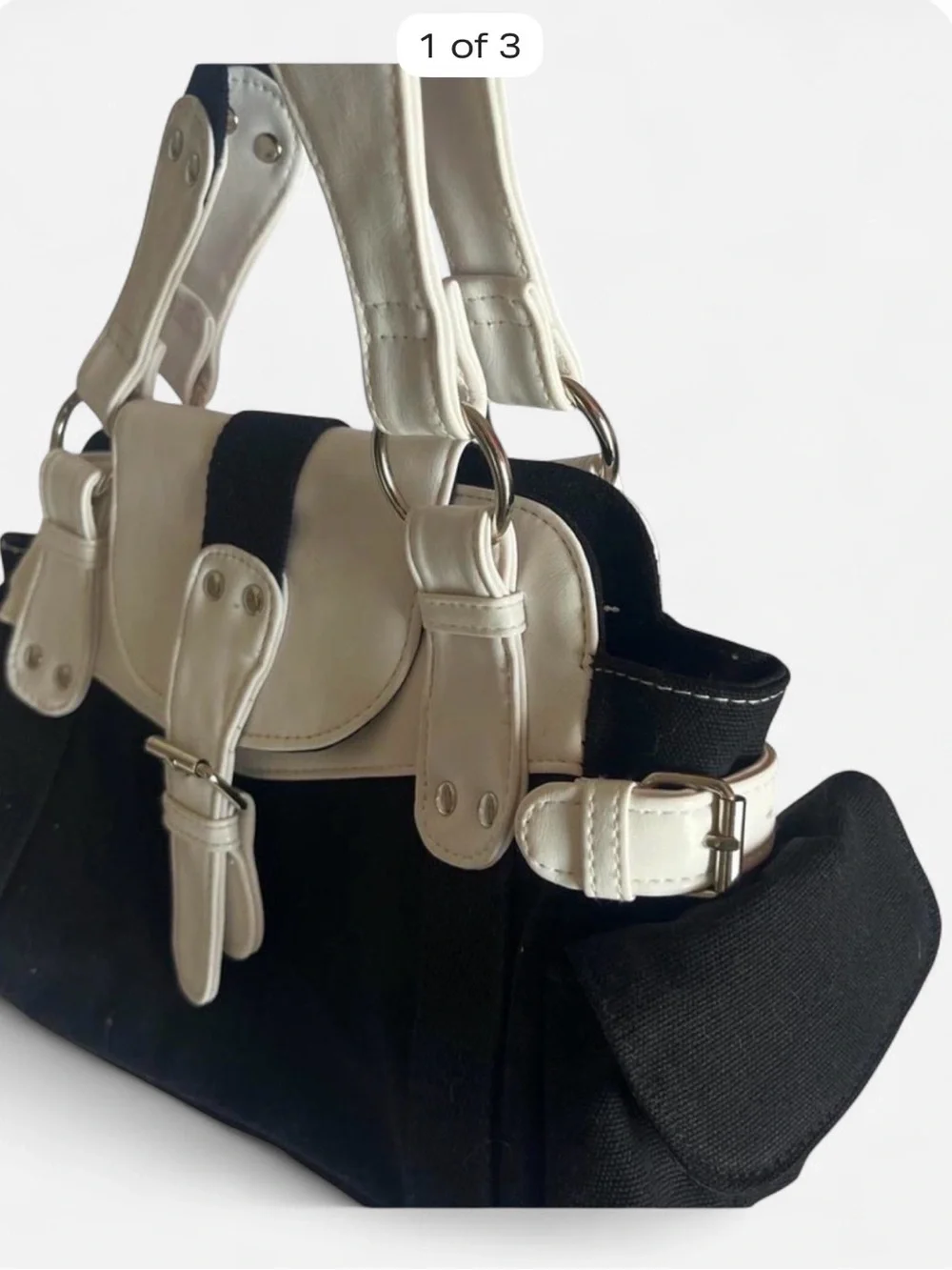 Black and Silver Women's Shoulder Bag